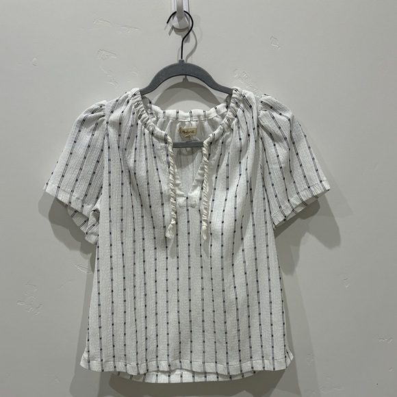 Madewell Tops - Madewell White and Black Striped Blouse